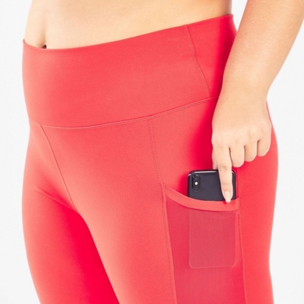 Fabletics On-The-Go High Waisted Red Leggings Siz… - image 2